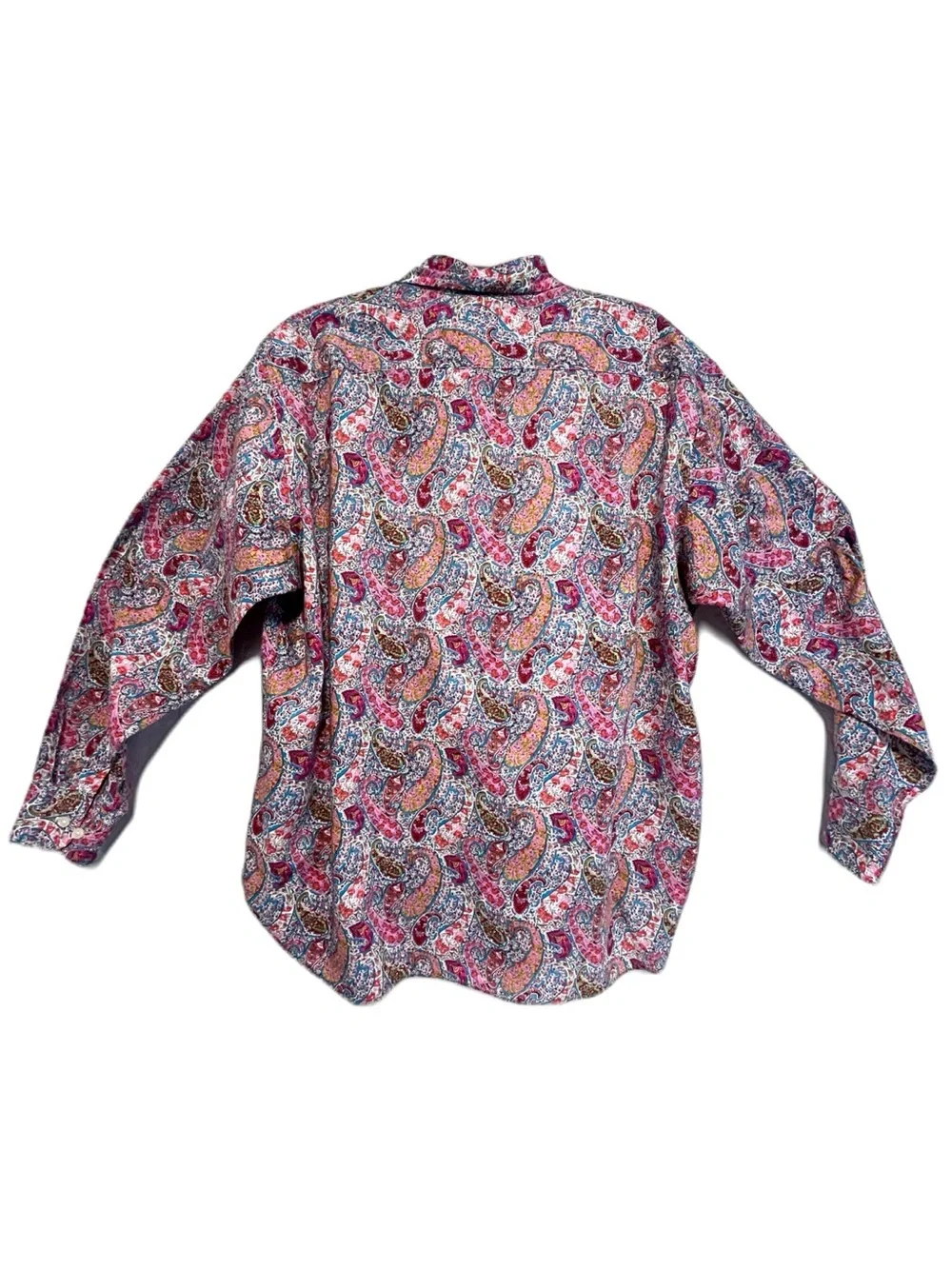 J. Crew Women’s Pink Blue Paisley Long Sleeve Button-Down Shirt Blouse SZ M